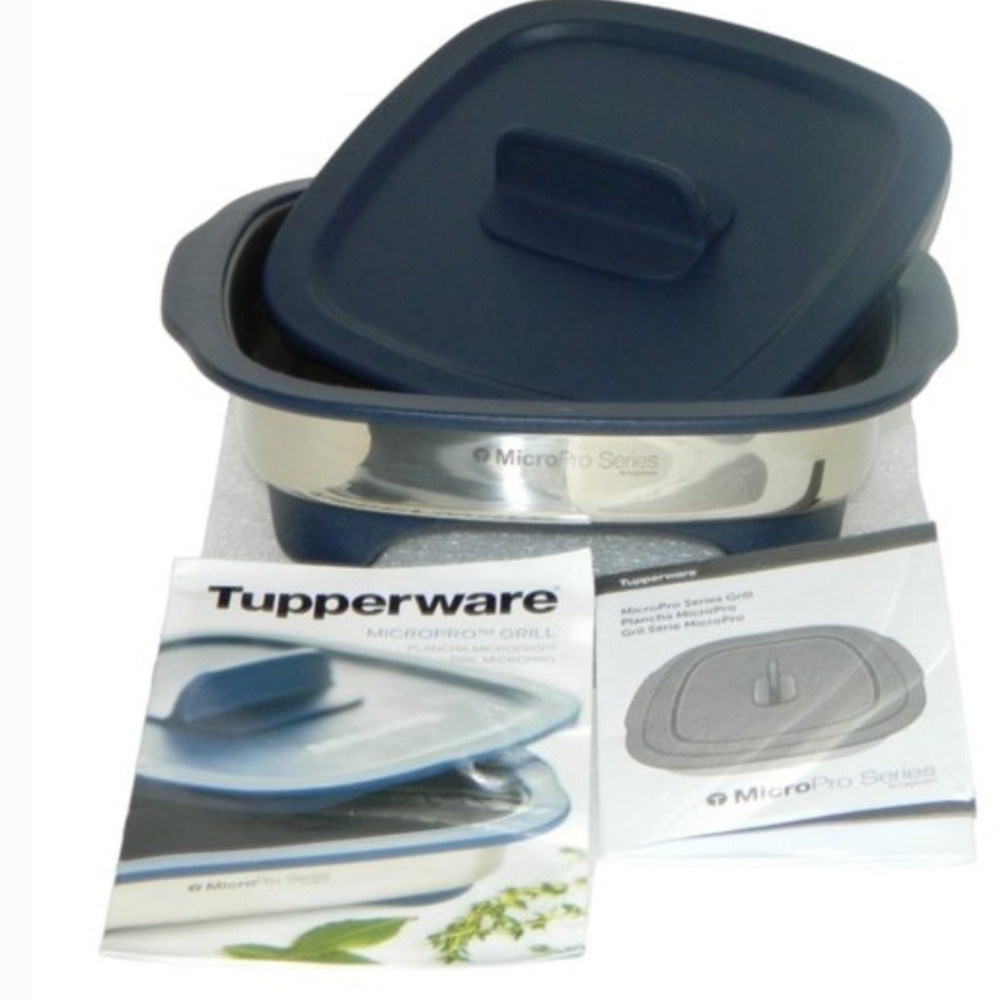 Tupperware MicroPro Grill - Dark Blue and Silver